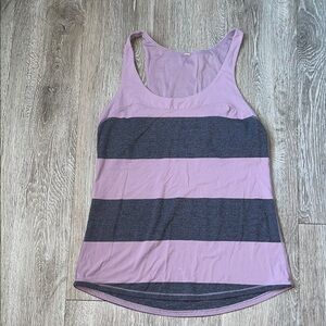 Lululemon run first base tank top light purple and gray workout athletic
